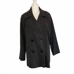J. Percy  Pea Coat 100% Wool Coat Jacket Gray Size 10